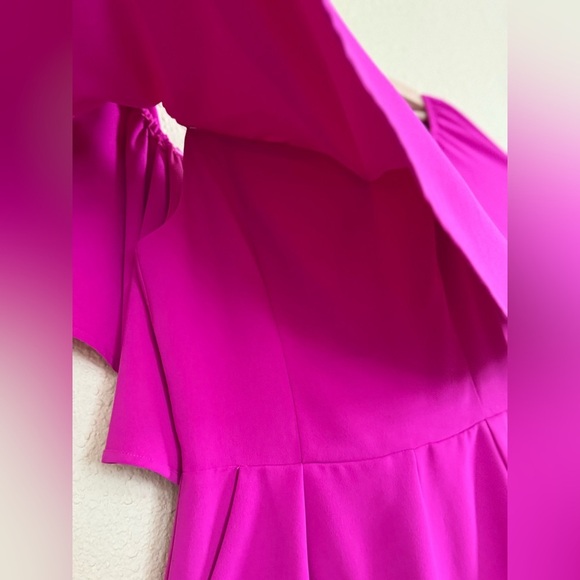 Sugarlips | Pink Ruffled Off-Shoulder Romper - Size S - Picture 5 of 7